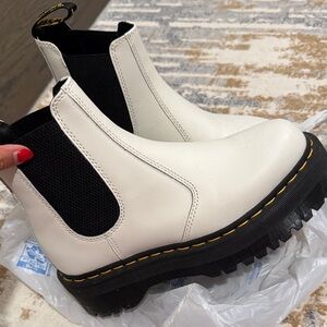 Dr. Martens White and Black Chelsea Boots